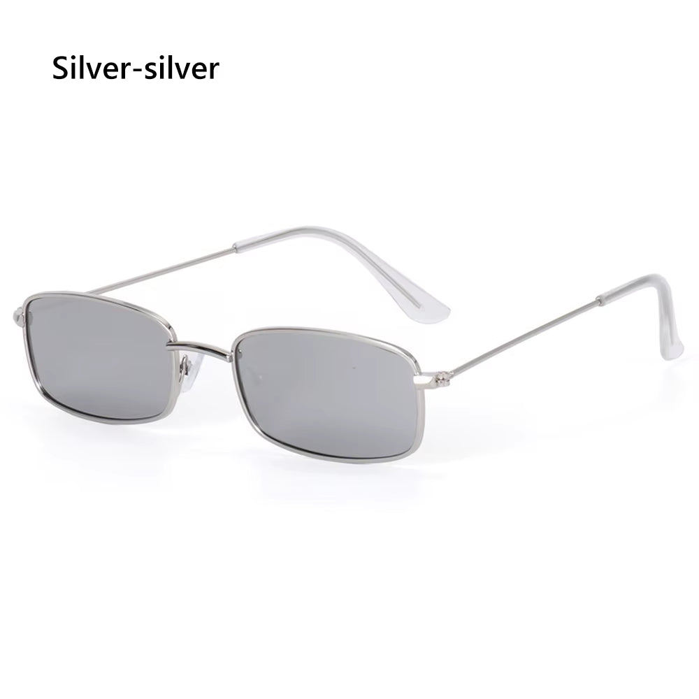 Trendy Rimless Sunglasses for Women Men Rectangle Fashion Shades Small Square UV400 Sun Glasses for Female Male Traveling Oculos