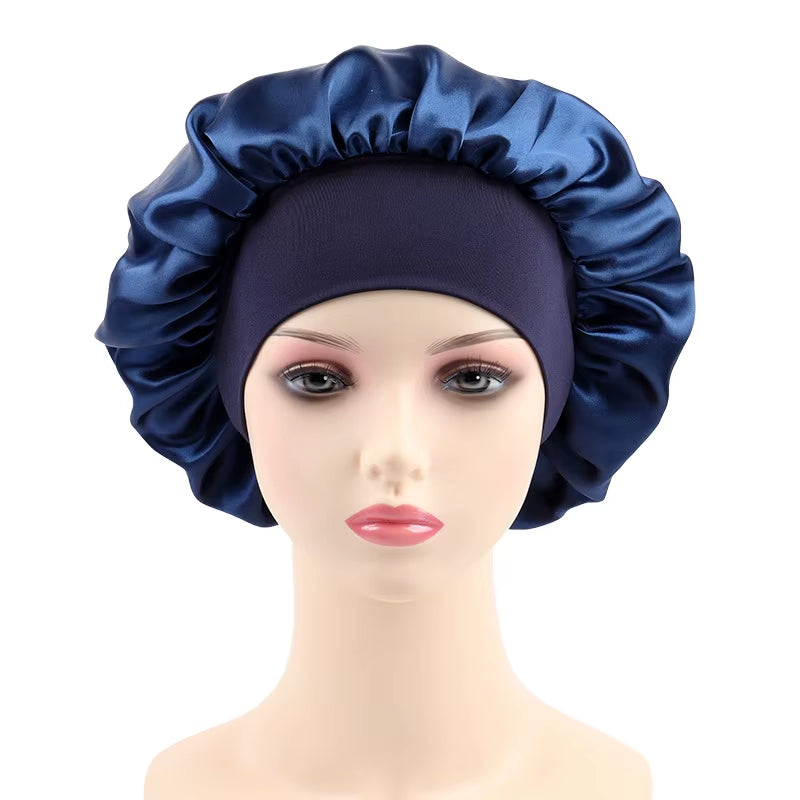 Women Bonnet Satin Sleeping Hat Hair Night Sleep Cap Head Cover Bonnets Shower Caps for Bath and Sauna Bathing Bonnet De Nuit