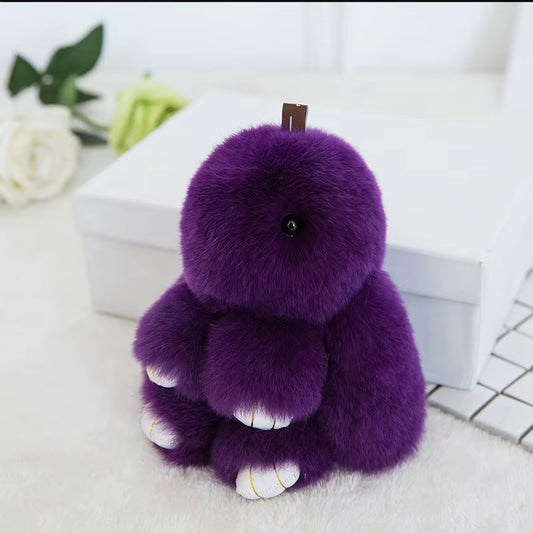 Luxury 15Cm Real Rex Rabbit Fur Keychain Lovely Play Dead Rabbit Key Ring Girls Key Bag Decoration Emo Jewelry Accessories Gifts