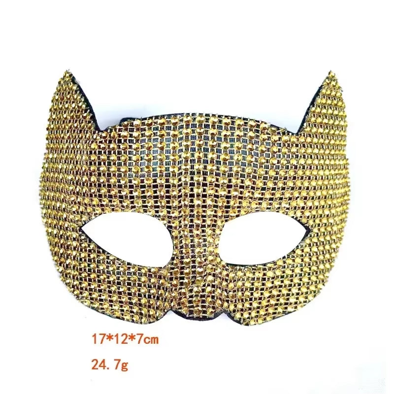 Cat Girls Diamond Mask Gloves Set Sexy Face Cover Cosplay Party Dressing Prop Accessories Cats Woman Costume Masquerade Gloves