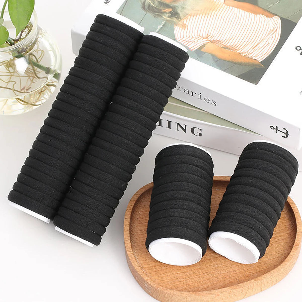 50/100Pcs Black Hair Bands for Women Girls Hairband High Elastic Rubber Band Hair Ties Ponytail Holder Scrunchies Accessorie