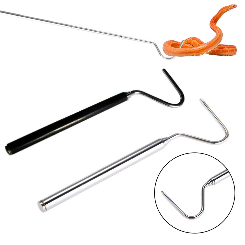 Retractable Snake Hook Professional Snake Catching Tool Reptiles Stainless Steel Hook Accessories Suitable for Small Snakes #W0