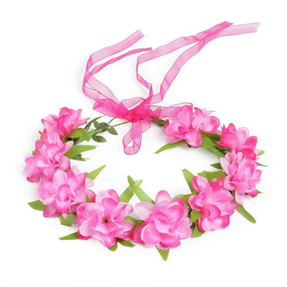 Garland Green Wreath Women Girl Hair Accessories Floral Hoop Headwear Moana Party Supplies Flower Crown St. Patrick'S Day