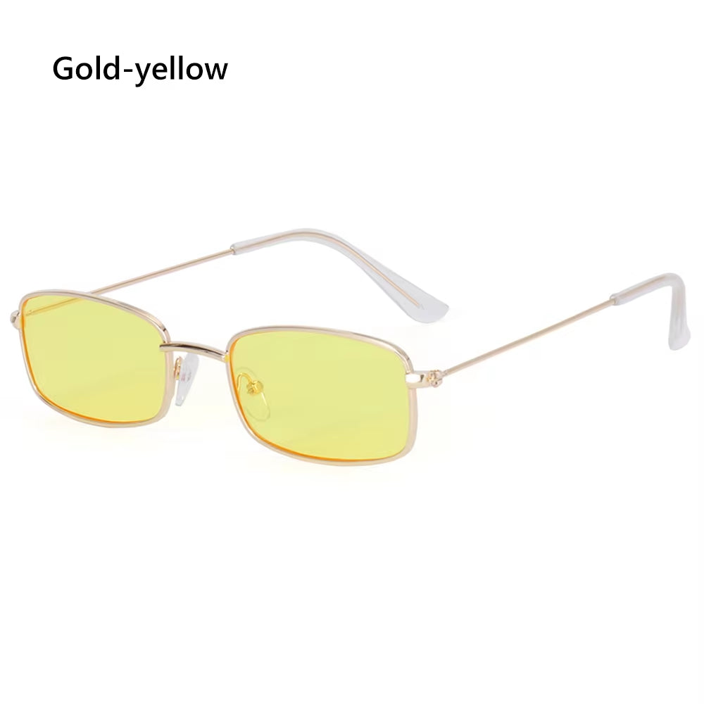 Trendy Rimless Sunglasses for Women Men Rectangle Fashion Shades Small Square UV400 Sun Glasses for Female Male Traveling Oculos