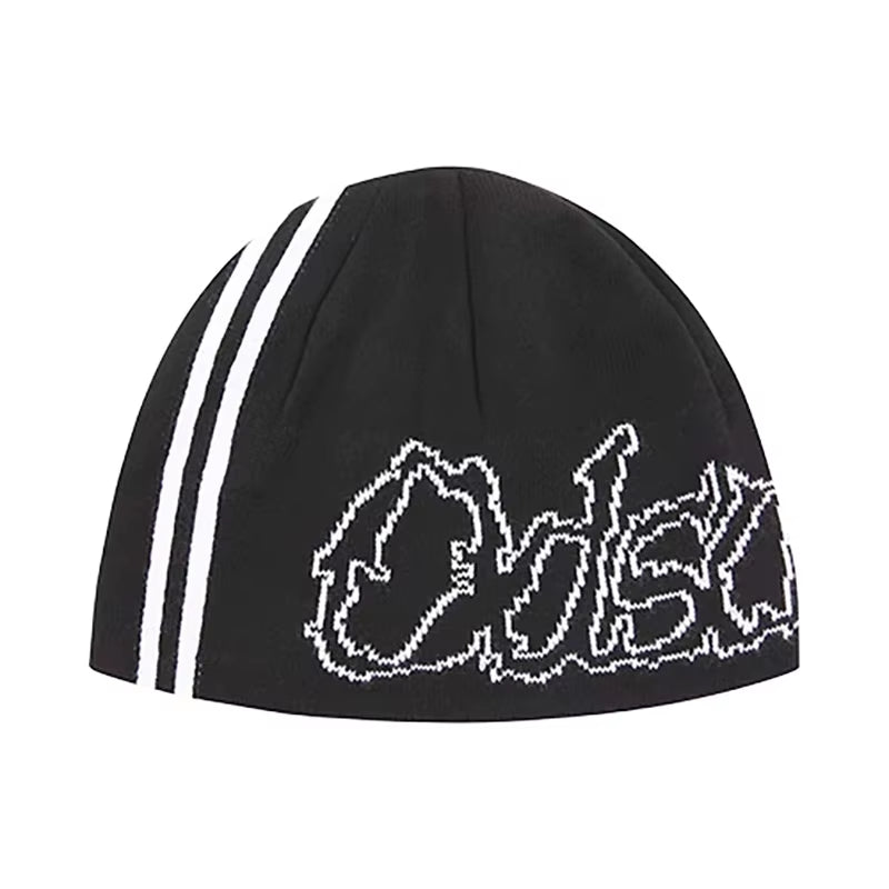 Women Beanie Hat Korean Fashion Knit Letter Winter Jacquard Hip Hop Harajuku Graphic Y2K Streetwear Unisex Pullover Accessories