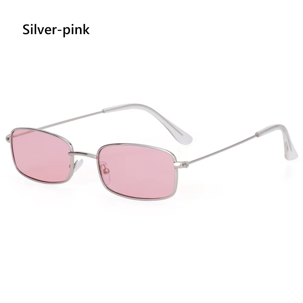 Trendy Rimless Sunglasses for Women Men Rectangle Fashion Shades Small Square UV400 Sun Glasses for Female Male Traveling Oculos