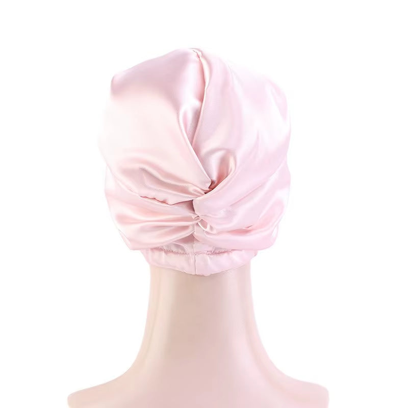 Fashion Muslim Silk Turban for Hair Women Wrap Head Caps Lady Sleeping Hat Female Hairloss Chemo India Hat Satin Turbante Mujer