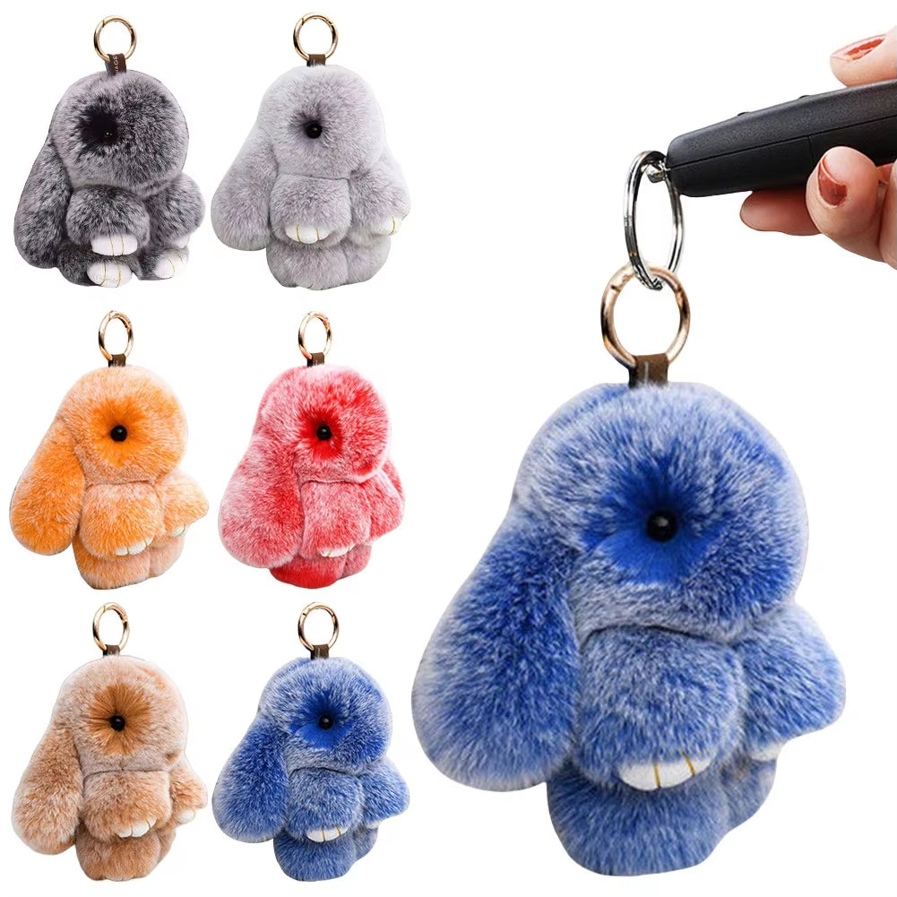 Cute Plush Bunny Keychain Kawaii Stuffed Animal Keychain Lovely Keyring Pendant for Women Teen Girls Kids Backpack Purse