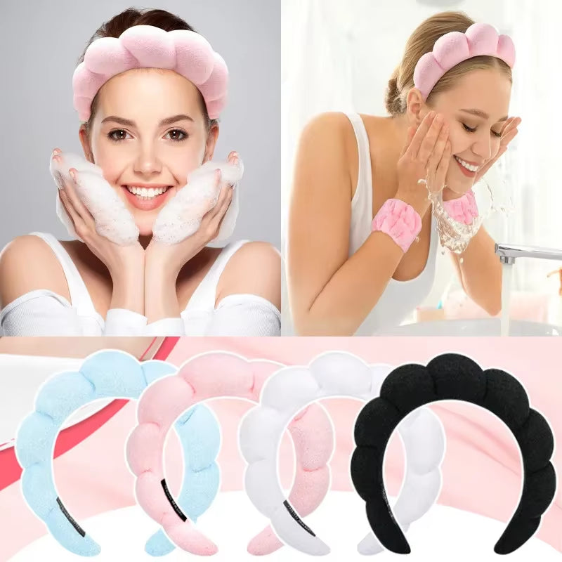 Bath Face Sponge Hair Band Beauty Makeup Yoga Multi-Use Solid Hair Band