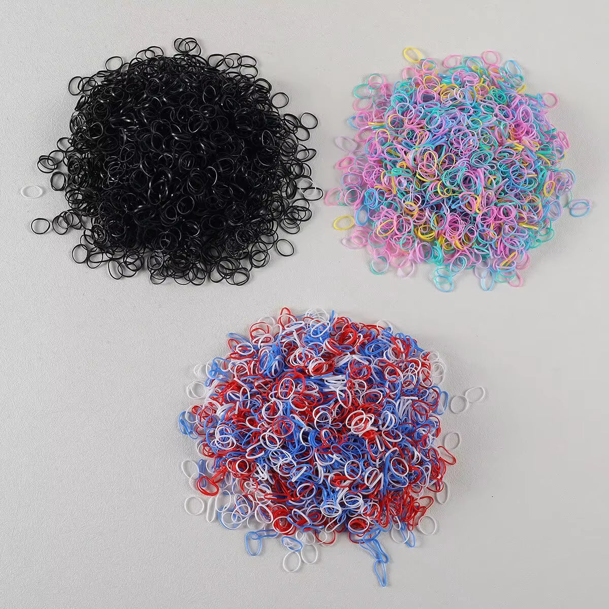 1500PCS Girls Colourful Disposable Rubber Band Hair Ties Headband Children Ponytail Holder Bands Kids Hair Accessories