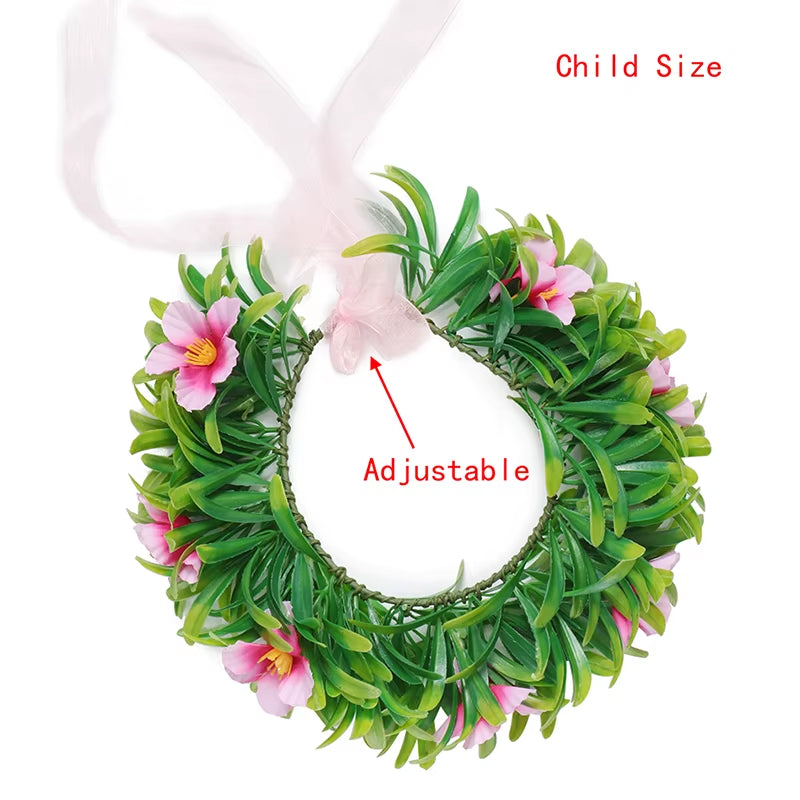 Garland Green Wreath Women Girl Hair Accessories Floral Hoop Headwear Moana Party Supplies Flower Crown St. Patrick'S Day