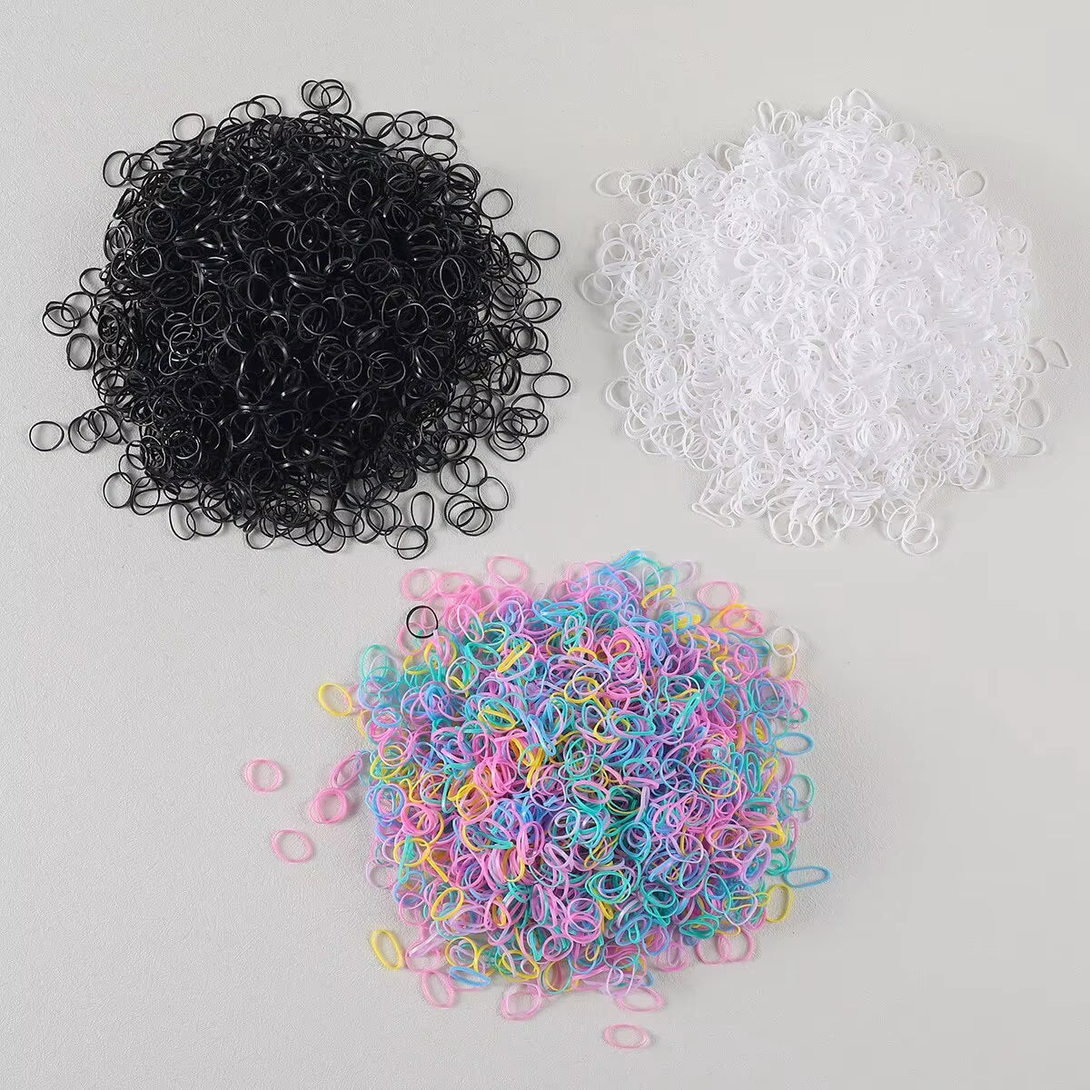 1500PCS Girls Colourful Disposable Rubber Band Hair Ties Headband Children Ponytail Holder Bands Kids Hair Accessories