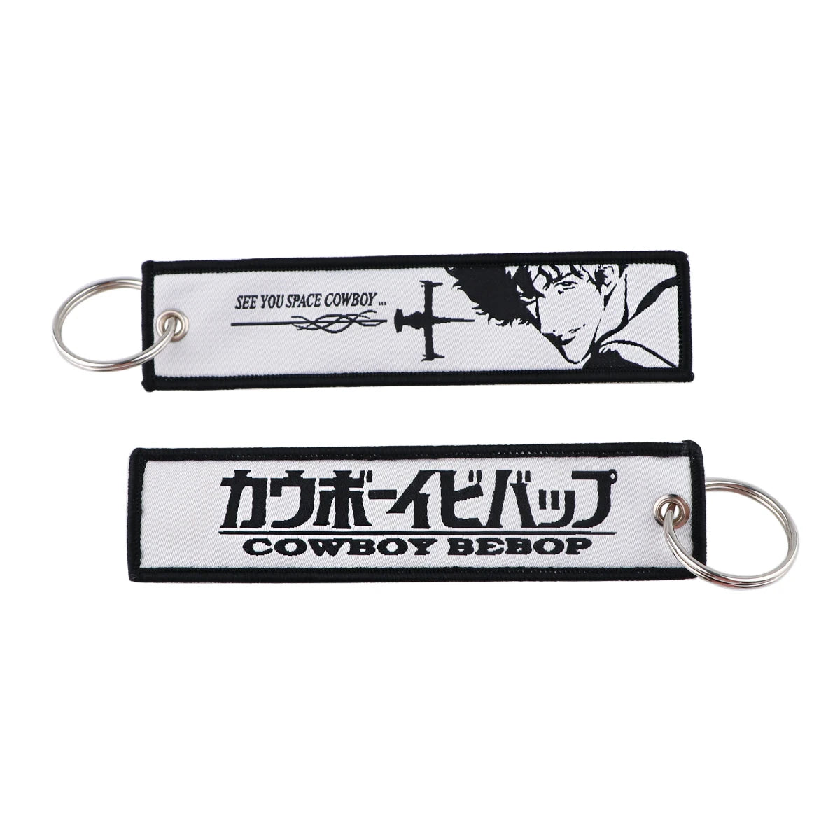 Japanese Anime Cool Embroidery Key Fobs Key Tag Motorcycles Cars Backpack Chaveiro Keychain for Friends Fashion Key Ring Gifts