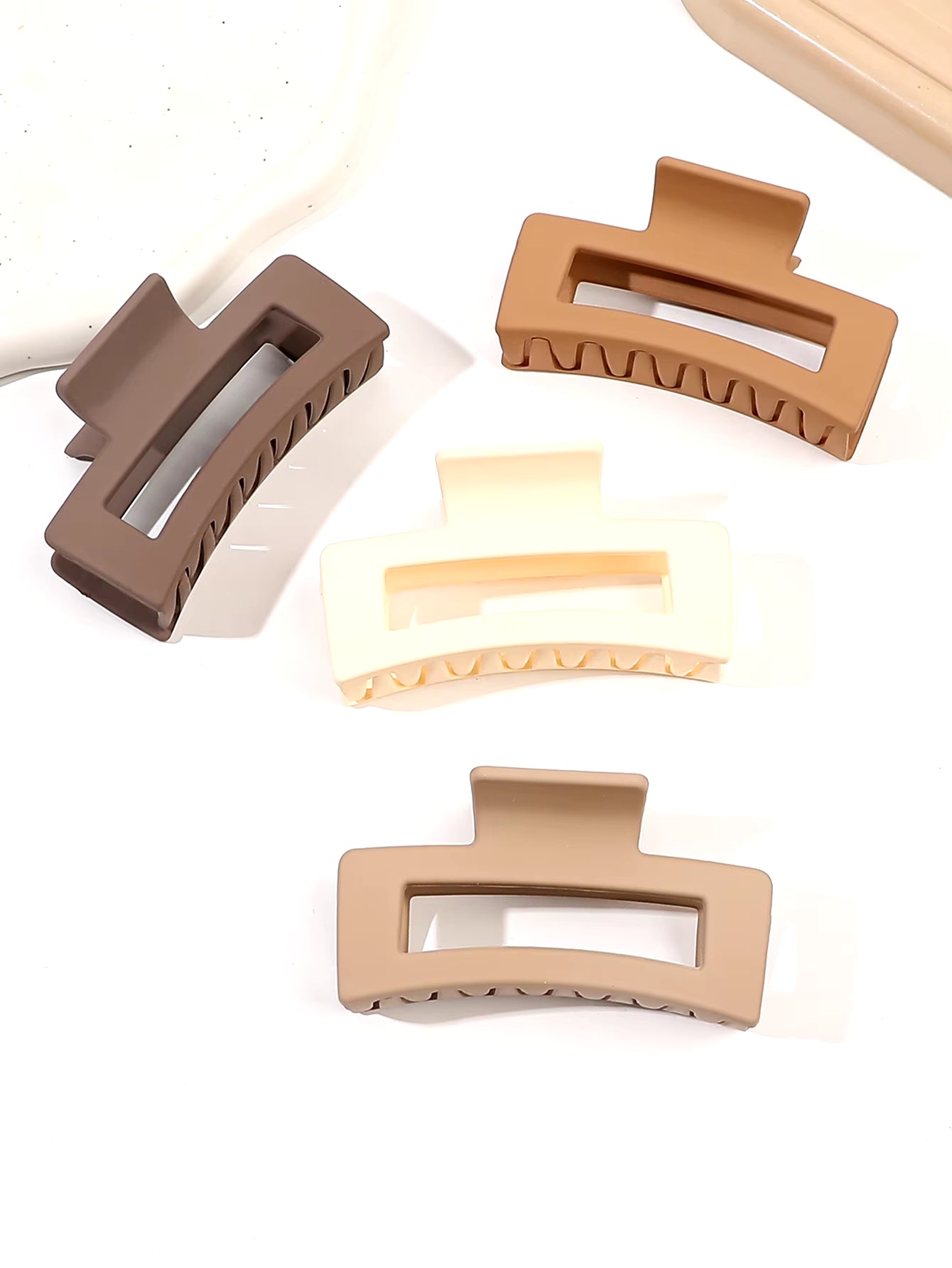 8Pcs Set of Rectangular Hair Clips Solid Color Hair Clips Elegant Hair Clips for All Hairstyles Ladies Non-Slip Hair Clips